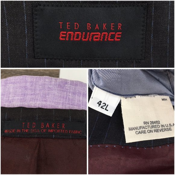Ted baker Mens Suit‎ Jacket Blazer Sport Coat Two Button Wool 42L Casual Formal - Picture 8 of 13
